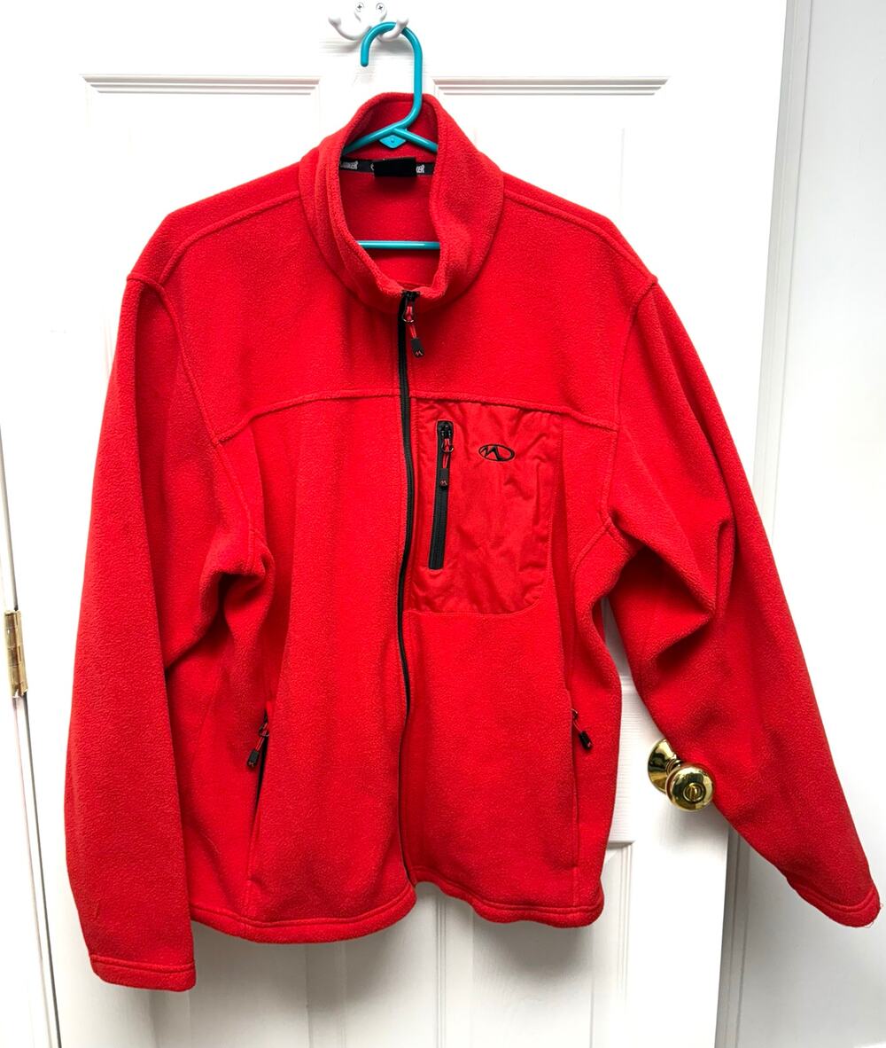 Marker Jacket Red Fleece, Full Zip, Pockets, Layering, Men's Size XL